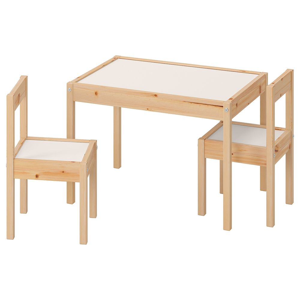 Стол детский с 2 стульями, белый/сосна IKEA LÄTT ЛЭТТ 204.959.53 - фото 1