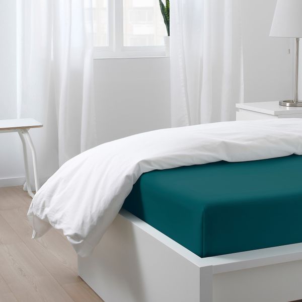 Простыня, темно-зеленый 150x260 см IKEA NATTJASMIN НАТТЭСМИН 004.337.01 - схема-чертеж с размерами