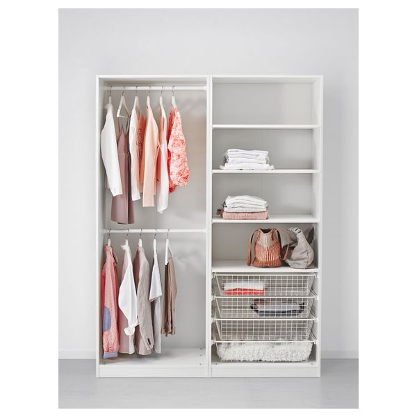 Гардероб ПАКС, белый, Хасвик белый (150x66x201 см) - схема-чертеж с размерами