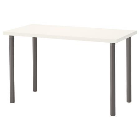 Стол ЛИННМОН / АЛЬВАРЭТ, белый, серый (120x60 см)