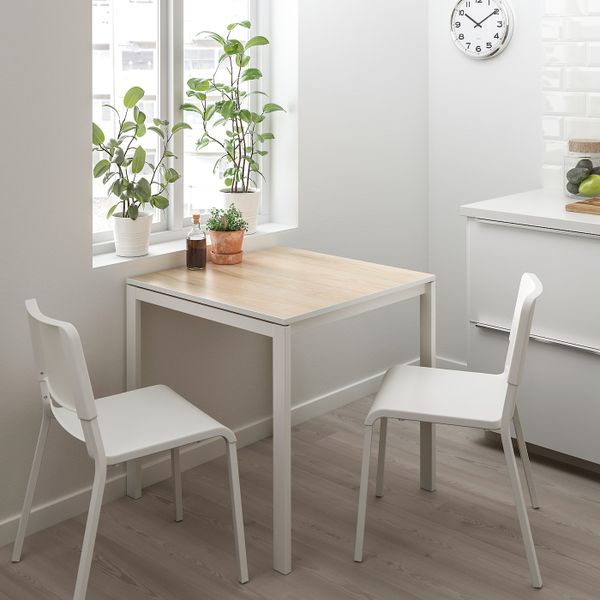 Стол, ясень, белый 75x75 см IKEA МЕЛЬТОРП 492.800.37 - фото 4
