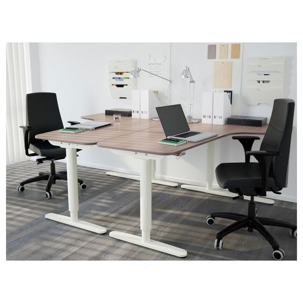 Столешница с вырезом, левая БЕКАНТ, серый (160x110 см) - фото 3