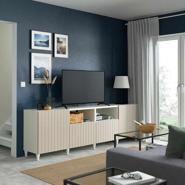 Тумба под ТВ, с дверцами и ящиками, 240x42x74 cm IKEA BESTÅ БЕСТО 294.013.37 - фото 4