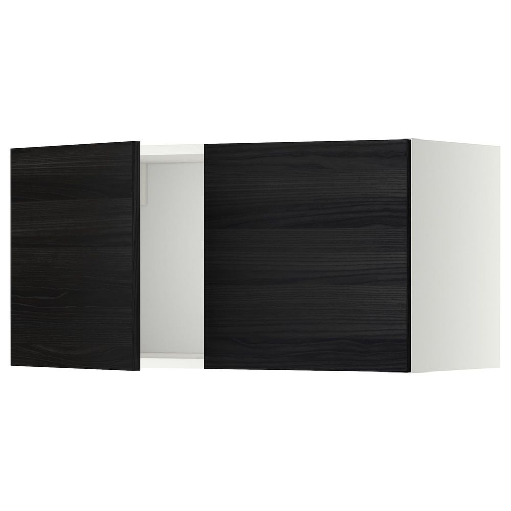 Навесной шкаф с 2 дверями, белый, Тингсрид черный 80x40 см IKEA МЕТОД 192.245.09 - схема-чертеж с размерами