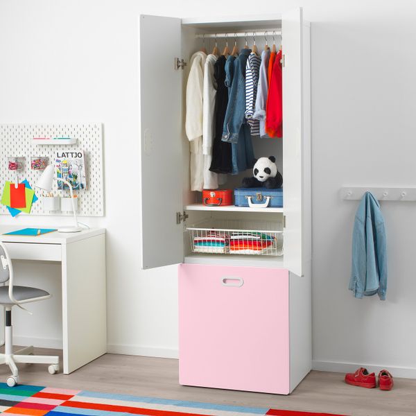Гардероб с отделением для/игрушек, белый/светло-розовый 60x50x192 см IKEA СТУВА / ФРИТИДС 792.796.69 - фото 3