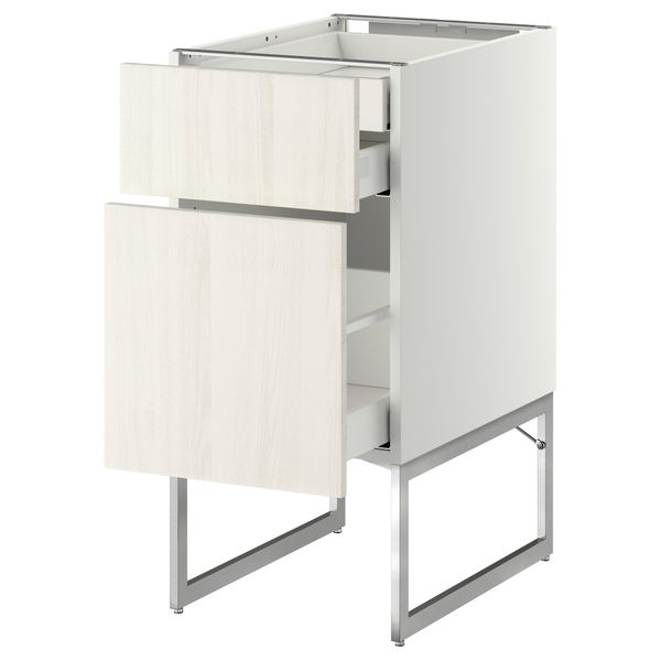 Напольный шкаф 2 фронтальных панели, 2 нижних,1 встроенный ящик МЕТОД / МАКСИМЕРА, белый, Росдаль белый - схема-чертеж с размерами