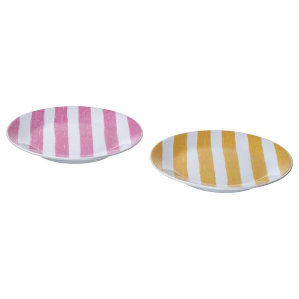 Тарелка десертная, с рисунком, желтый розовый, 15 см IKEA KLIPPAKLEJA 605.995.38 - фото 1