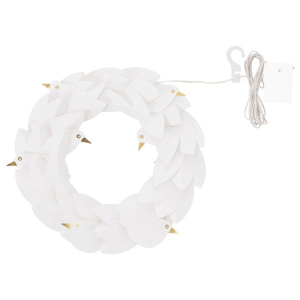 Светодиодный венок СТРОЛА, с батарейным питанием, голуби белый - фото 3