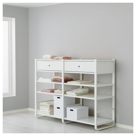 2 секции ЭЛВАРЛИ, белый бамбук (165x55x126 см)