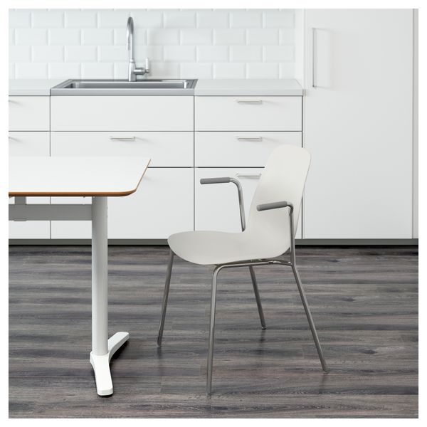 Легкое кресло ЛЕЙФ-АРНЕ, белый, Дитмар хромированный - фото 2