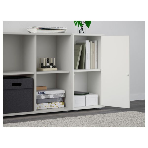 Комбинация шкафов с ножками, белый, светло-серый 105x35x72 см IKEA EKET ЭКЕТ 491.908.81 - фото 3