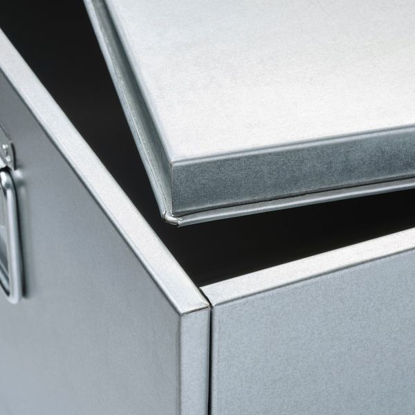 Коробка с крышкой, оцинковка, 35x50x30 см IKEA ОМБЮТЕ 304.466.36 - фото 2