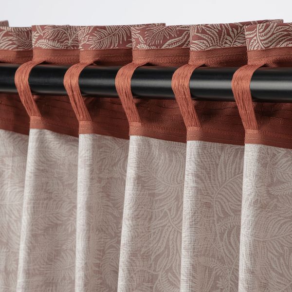 Гардины, 2 шт., темный коричнево-красный/орнамент «листья» 145x300 см IKEA HAKVINGE ХАКВИНГЕ 604.806.57 - фото 4