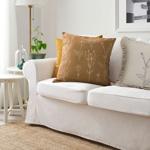 Чехол на подушку, коричневый ришелье, 50x50 см IKEA ÅKERNEJLIKA 805.701.76 - фото 4