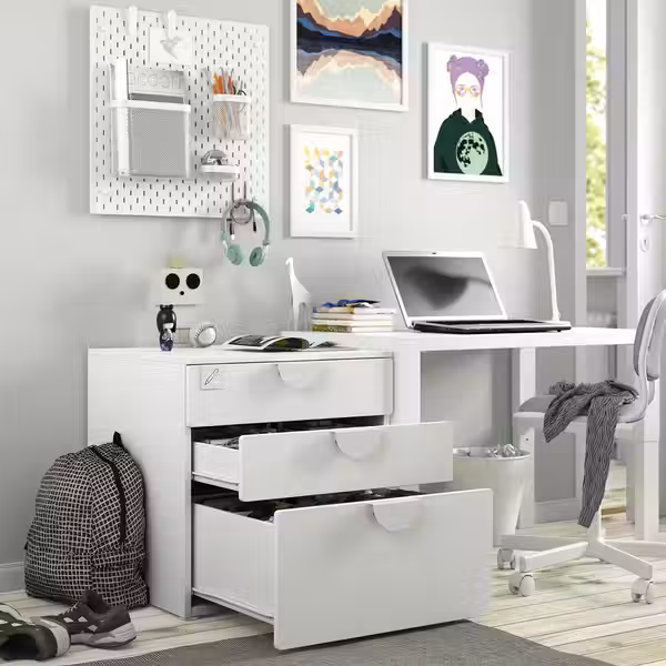 SMÅSTAD / PLATSA Комод с 3 ящиками - белый/белый 60x57x63 см - фото 6