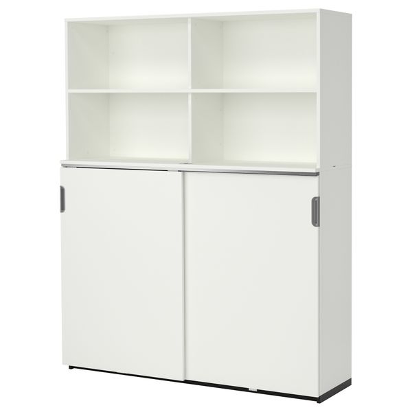 Комбинация для хранения с раздвижной дверцами ГАЛАНТ, белый (160x200 см) - схема-чертеж с размерами