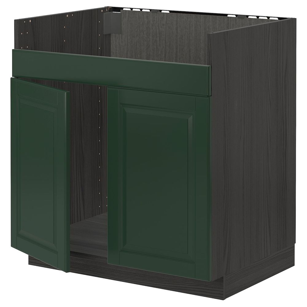 Напольный шкаф для двойной мойки ХАВСЕН, черный/Будбин темно-зеленый 80x60 см IKEA МЕТОД 093.130.54 - схема-чертеж с размерами