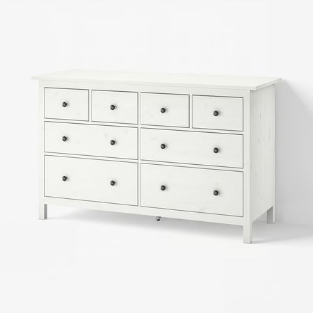 HEMNES Комод с 8 ящиками - белая морилка 160x96 см