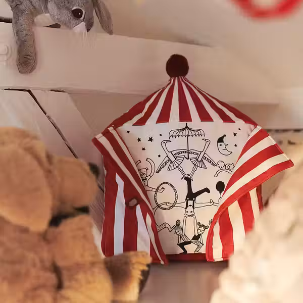 BUSENKEL БУСЕНКЕЛЬ Подушка - форма цирка красный/белый 48x37 см - схема-чертеж с размерами