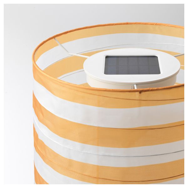 Настольная светодиодная лампа, солнечная батарея СОЛВИДЕН, для сада, в полоску желтый/белый - схема-чертеж с размерами