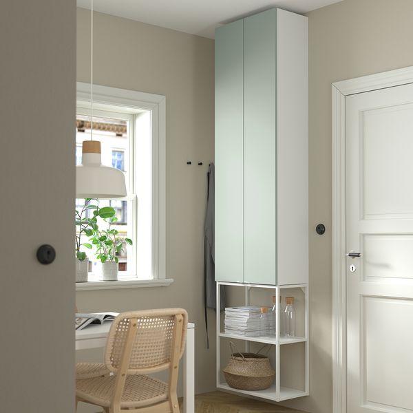 Комбинация для хранения, белый, бледный серо-зеленый, 60x32x255 см IKEA BEGIVENHET БЕГИВЕНХЕТ 494.968.05 - фото 3