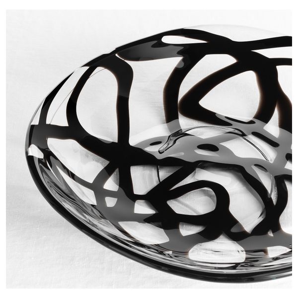 Миска ФИРАНДЕ, прозрачное стекло, черный (35 см) - фото 3