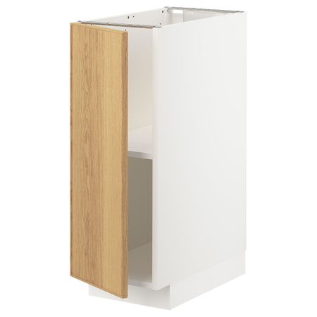 Напольный шкаф с полками, белый/Экестад дуб 30x60 см IKEA METOD МЕТОД 793.008.83