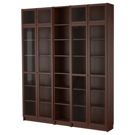 Стеллаж БИЛЛИ / ОКСБЕРГ, классический коричневый (200x237x28 см)