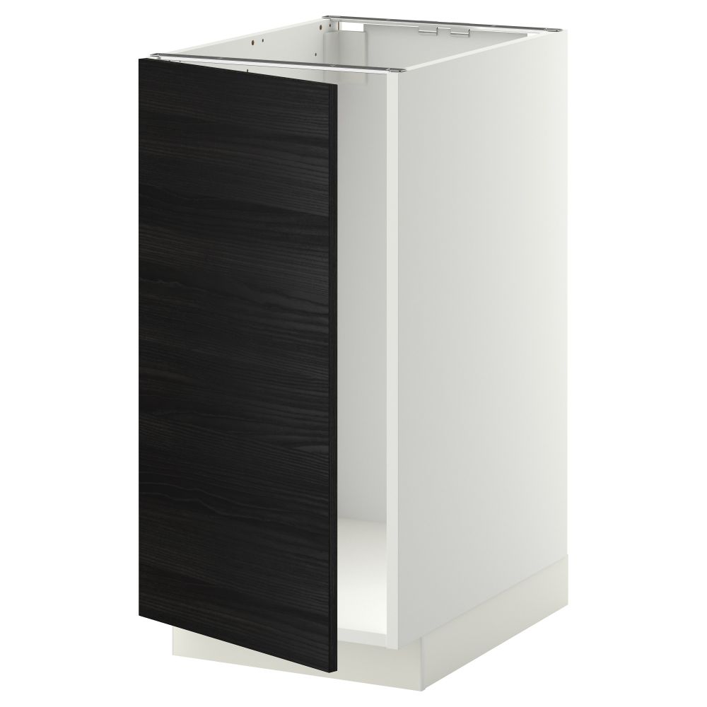 Напольный шкаф для мойки, мусорных контейнер МЕТОД, белый, Тингсрид черный (40x60 см) - схема-чертеж с размерами