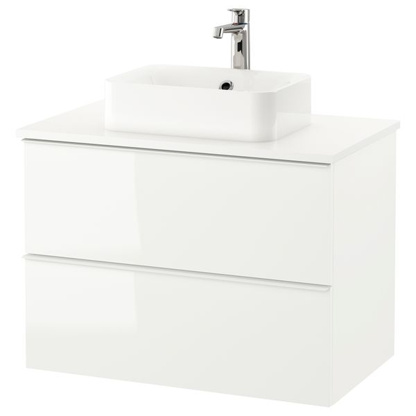 Шкаф со столешницей 45x32 раковина, 82x49x72 cm IKEA HÖRVIK ХОРВИК, GODMORGON ГОДМОРГОН, TOLKEN ТОЛКЕН 093.086.08 - фото 2