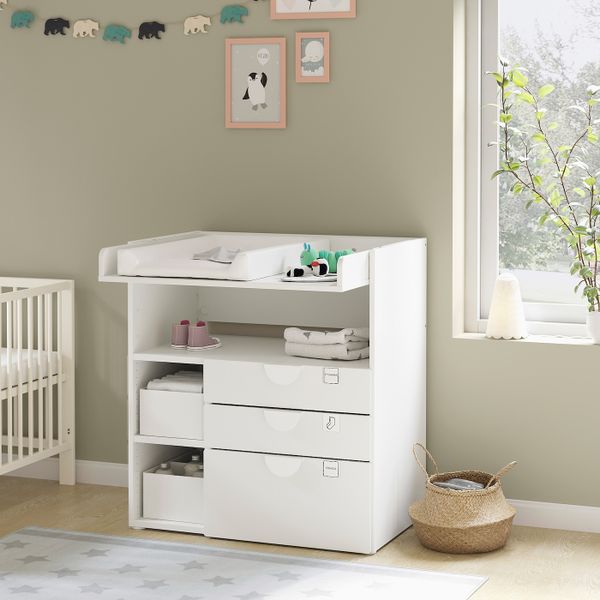 Пеленальный стол, белый с рамой/с 3 ящиками 90x79x100 см IKEA SMÅSTAD СМОСТАД 893.922.45 - фото 3