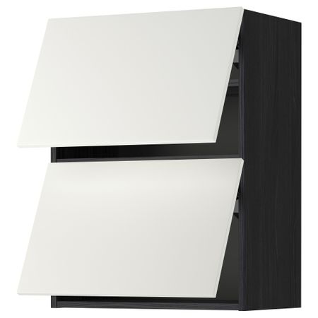 Навесной шкаф, 2 дверцы, горизонтальный МЕТОД, черный, Хэггеби белый