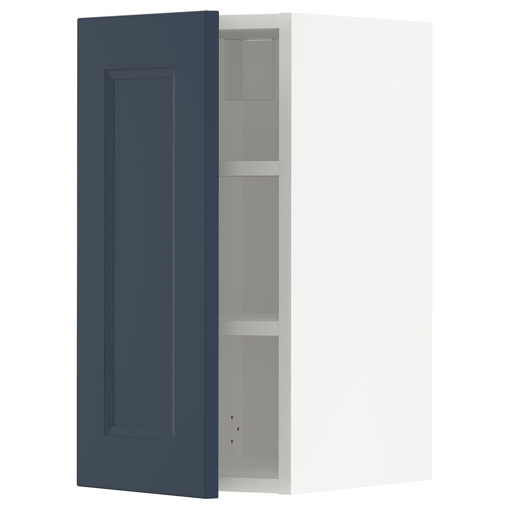 Навесной шкаф с полками, белый Акстад/матовая поверхность синий 30x60 см IKEA METOD МЕТОД 594.019.82 - фото 1