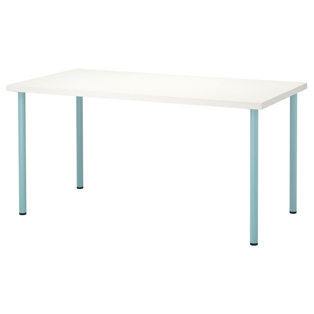 Стол ЛИННМОН / АДИЛЬС, белый, светлая бирюза (150x75 см) - фото 1