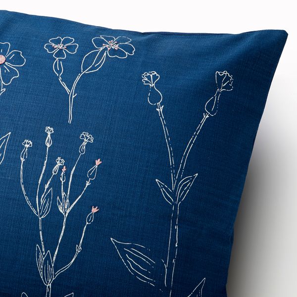 Чехол на подушку, синий ришелье, 50x50 см IKEA ÅKERNEJLIKA 605.566.33 - схема-чертеж с размерами