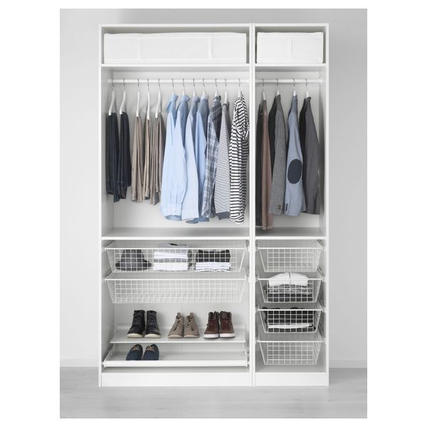 Гардероб ПАКС, белый, Фардаль глянцевый/белый - схема-чертеж с размерами