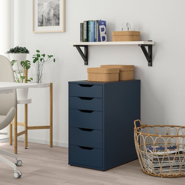 Тумба с ящиками, синий 36x70 см IKEA ALEX АЛЕКС 204.464.01 - фото 2