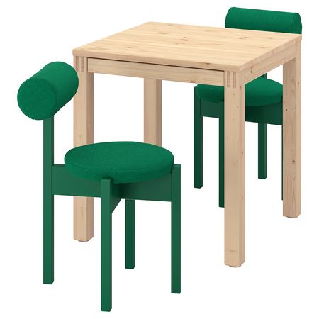 IKEA PS 2026 IKEA PS 2026 Стол и 2 стула - сосна/Knäbäck ярко-зеленый 70x70 см