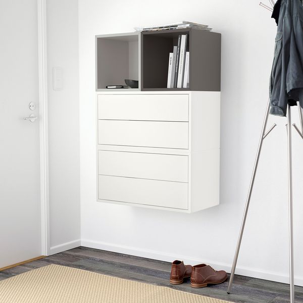 Комбинация настенных шкафов, 70x35x105 см, белый светло-серый, темно-серый IKEA EKET ЭКЕТ 392.210.29 - фото 3