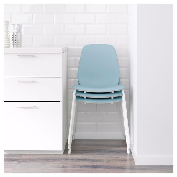 Стул ЛЕЙФ-АРНЕ, голубой, Брур-Инге белый - фото 3