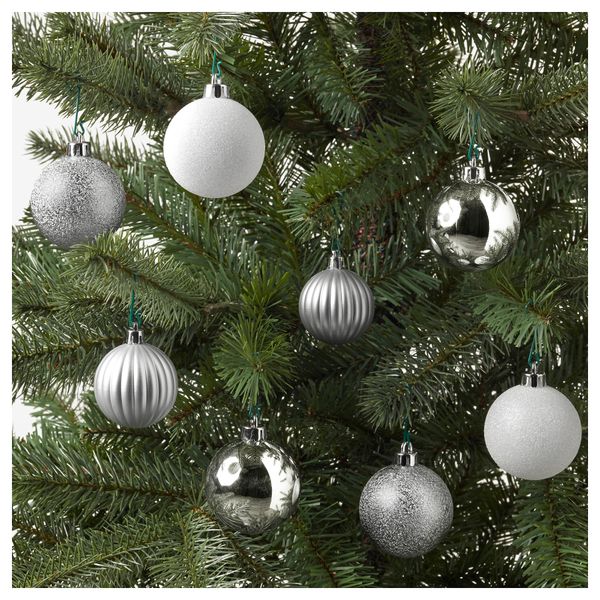 Шарики, 35 шт. ВИНТЕР 2017, белый, серебристый - схема-чертеж с размерами