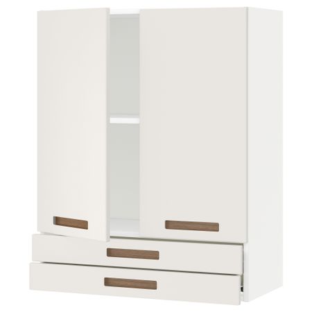 Навесной шкаф, 2 дверцы, 2 ящика МЕТОД / ФОРВАРА, белый, Мэрста белый