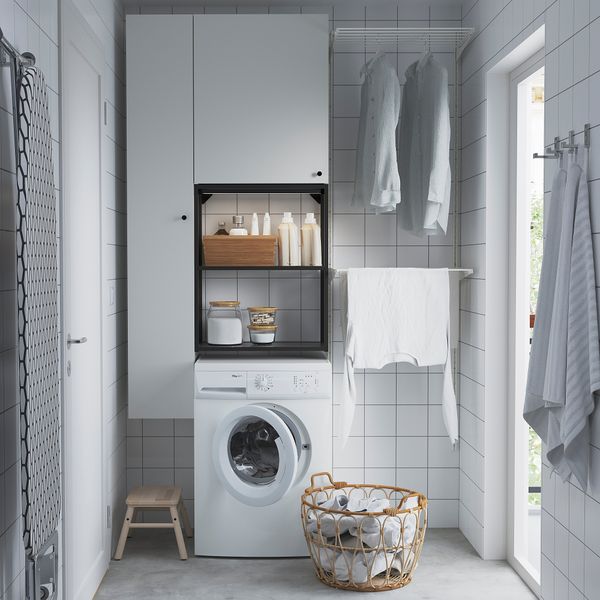 Комбинация для хранения, антрацит, белый, 90x32x180 см IKEA BEGIVENHET БЕГИВЕНХЕТ 493.315.03 - фото 4