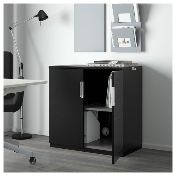 Шкаф с дверями ГАЛАНТ, черно-коричневый (80x80 см) - фото 7