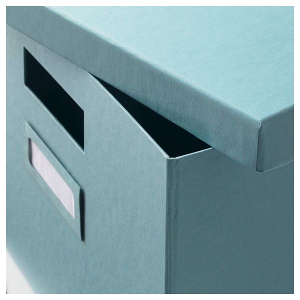 Коробка с крышкой ТЬЕНА, голубой (27x35x20 см) - схема-чертеж с размерами