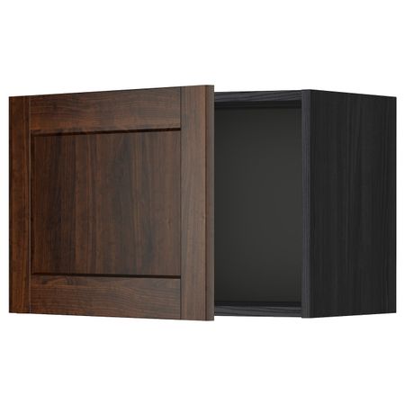 Шкаф навесной, черный/Эдсерум коричневый 60x40 см IKEA МЕТОД 692.264.26