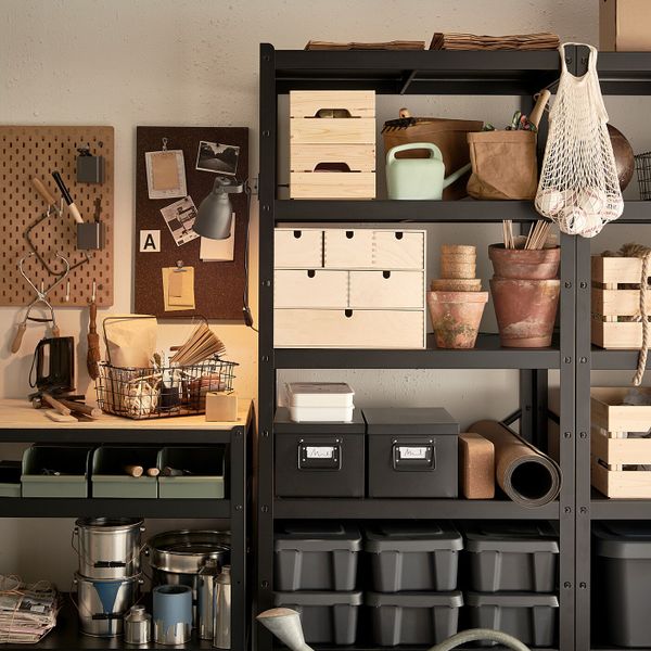 Полка, черный 84x54 см IKEA BROR БРУР 605.122.91 - схема-чертеж с размерами