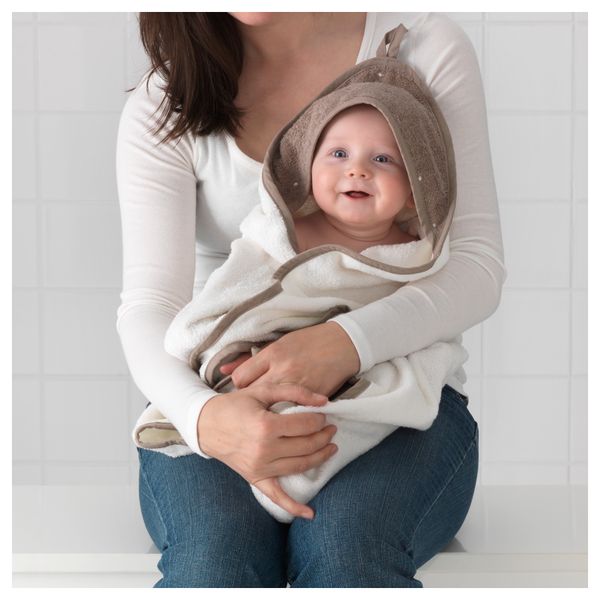 Полотенце с капюшоном ОЛЬСКАД, белый, бежевый (80x80 см) - фото 3