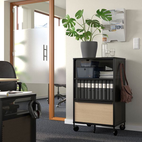 Модуль на колесах, 61x101 см, сетка черный IKEA BEKANT БЕКАНТ 792.825.44 - схема-чертеж с размерами