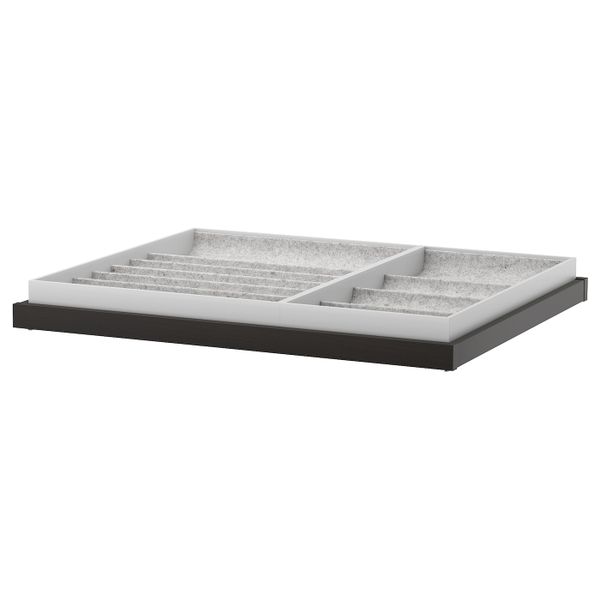 Выдвижная полка+вставка, черно-коричневый 75x58 см IKEA KOMPLEMENT КОМПЛИМЕНТ 192.493.74 - фото 1